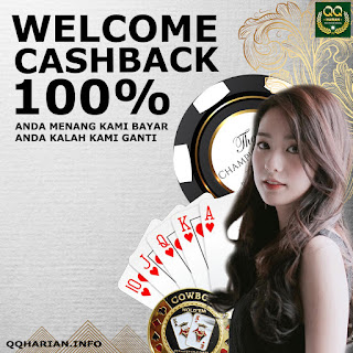 qqharian memberikan bonus welcome cashback 100%