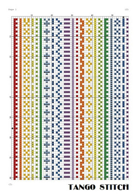 Rainbow cross stitch ornament sampler