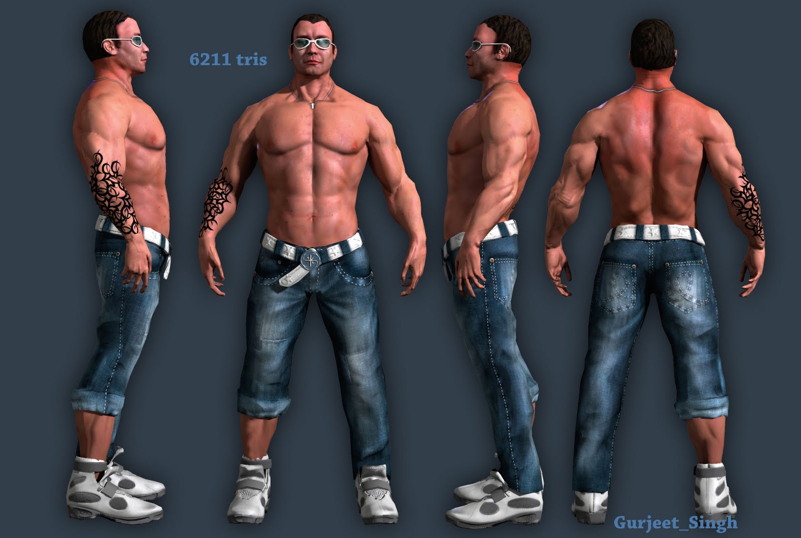 Modeling and Texturing: human anatomy study (male),(female)