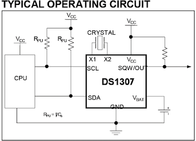 DS1307 real time clock RTC circuit PIC16F84A