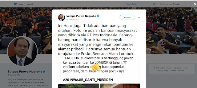 Ini Hoax juga. Tidak ada bantuan yang ditahan.