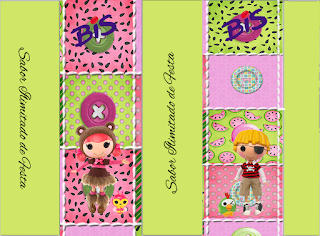 Etiquetas de Lalaloopsy en Verde para imprimir gratis.