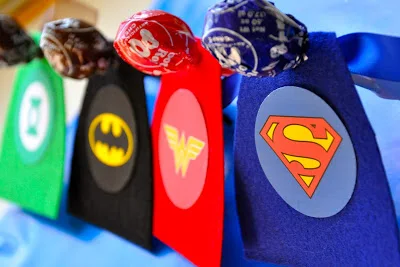 DIY Lollipops Dressed as Superheroes. 