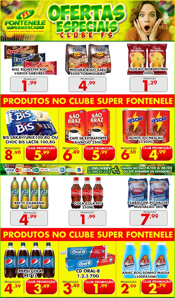 Aproveite as ofertas especiais do 'Clube FS' do Fontenele Supermercado em Cocal-PI 