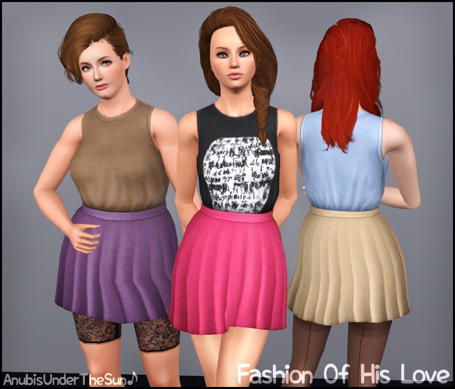 Anubis - Sims Stuff: Fashion of His Love ~ High Waisted Dress + Floral ...