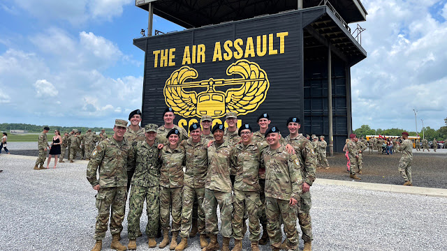 Army 2nd Lt. Carl Failing attended the Army's Sabalauski Air Assault School at Fort Campbell, Ky., where, among other things, he learned to rappel from a helicopter and earned the prestigious Air Assault badge. (Photo credit: Army 2nd Lt. Carl Failing)