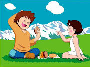 HEIDI IMAGENES EN COLOR PARA NIÑOS:HEIDI Y PEDRO MERENDANDO EN LAS MONTAÑAS (heidi)