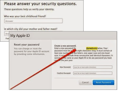 cara reset password apple id