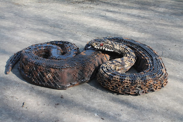 animal sculpture from scrap metal