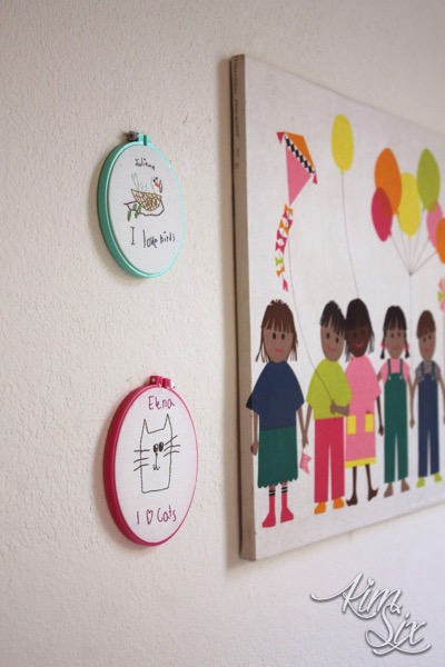 Embroidered children s drawings