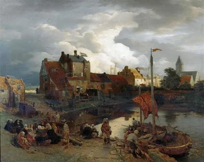 In the Port of Ostend painting Andreas Achenbach