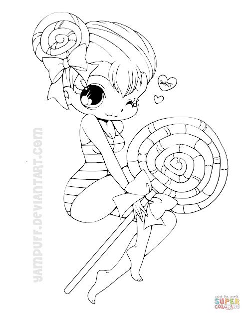 Click The Chibi Lollipop Girl Coloring Pages 