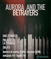 Concierto de Aurora & The Betrayers en la Sala 0 del Palacio de la prensa
