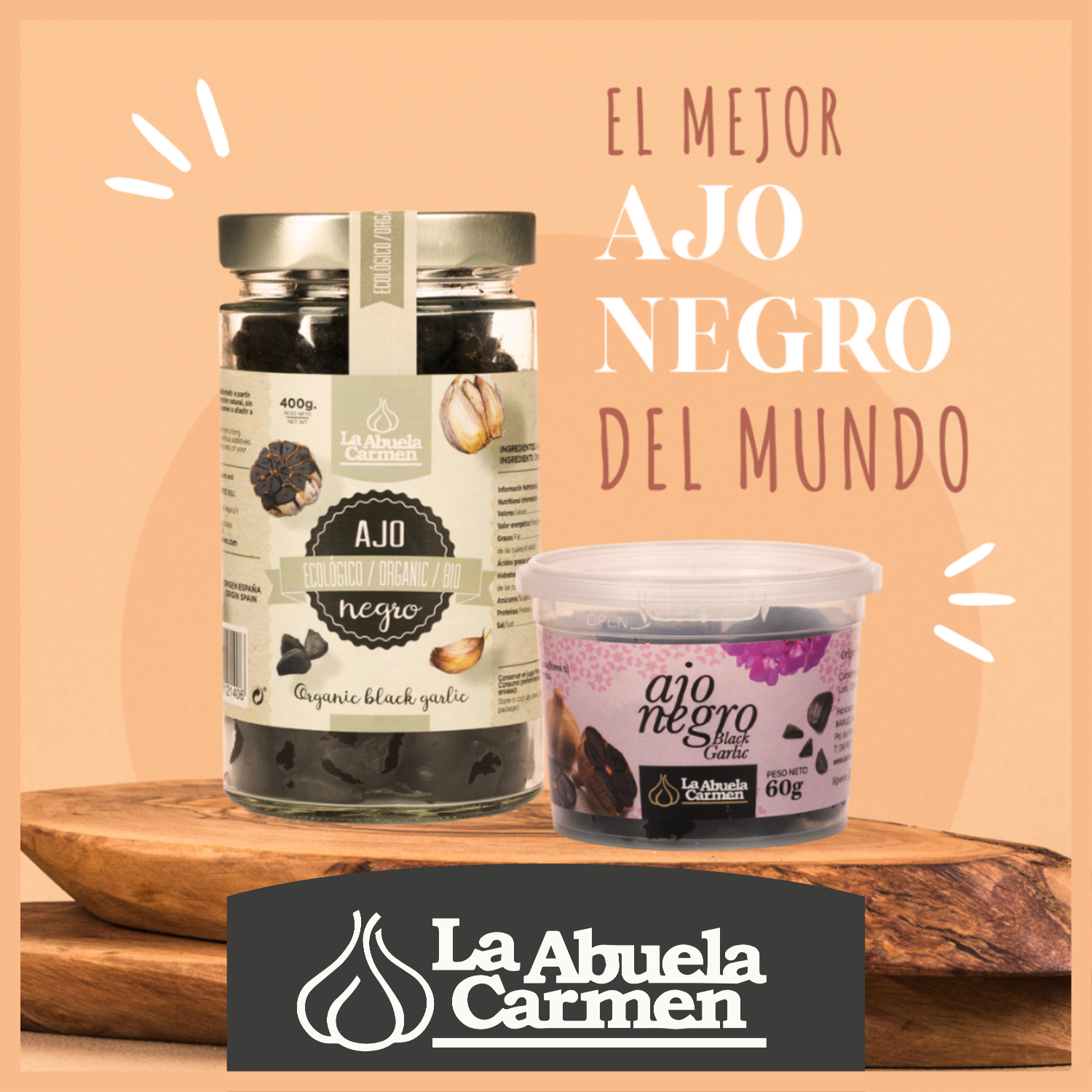 LA ABUELA CARMEN - LÍDER EN EL SECTOR DEL AJO, AJO NEGRO Y CEBOLLA NEGRA