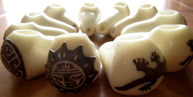 Natural Tagua Seed Pipes #35