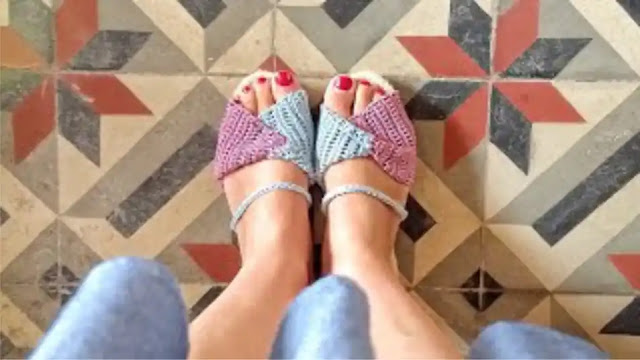 Tutorial Sandalias Bicolor a Crochet