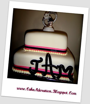 Hot Pink and Black wedding cake Pink and Black wedding cake