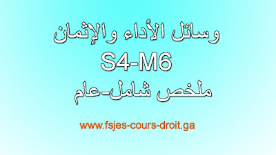 وسائل الأداء والإثمان S4  ملخص شامل و عام pdf