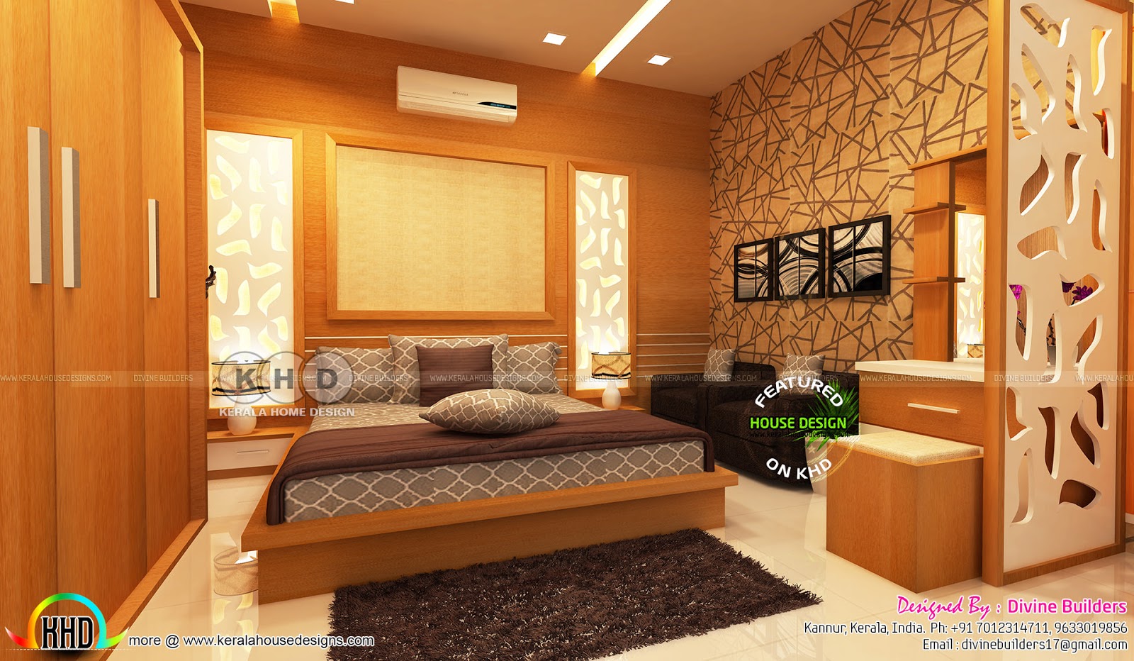  Kerala  interior designs  Bedroom  and dining February 