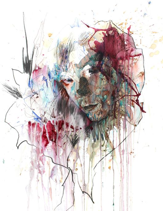 Carne Griffiths pinturas mulheres e flores com chás vodca e uisque