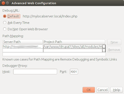 Project Properties - Run - Advanced Web Configuration