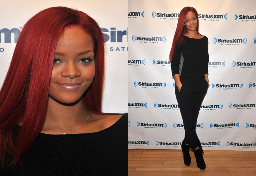 Rihanna Long Red Hair Fringe. hot girlfriend rihanna red hair 2011. rihanna rihanna red hair long. rihanna