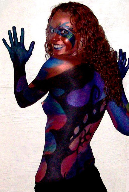 body paint gallery-style disposable mask