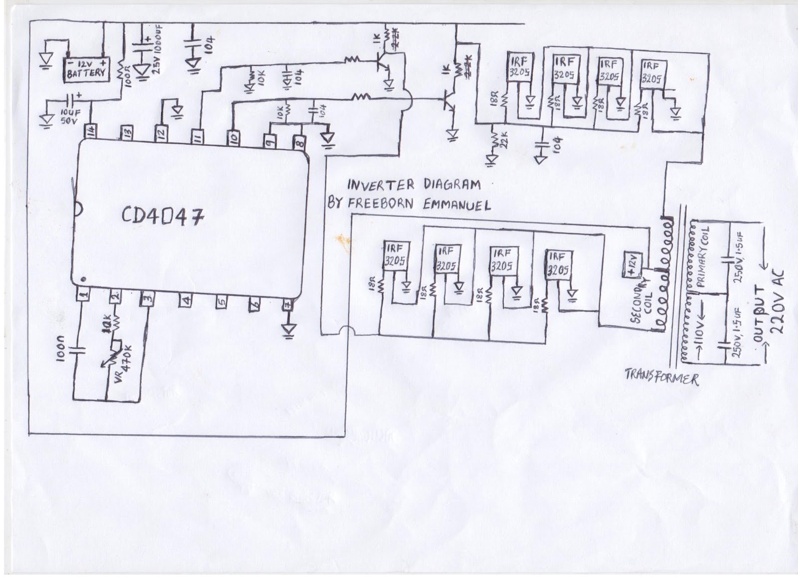 how to build an inverter: 1000 watts inverter circuit diagram