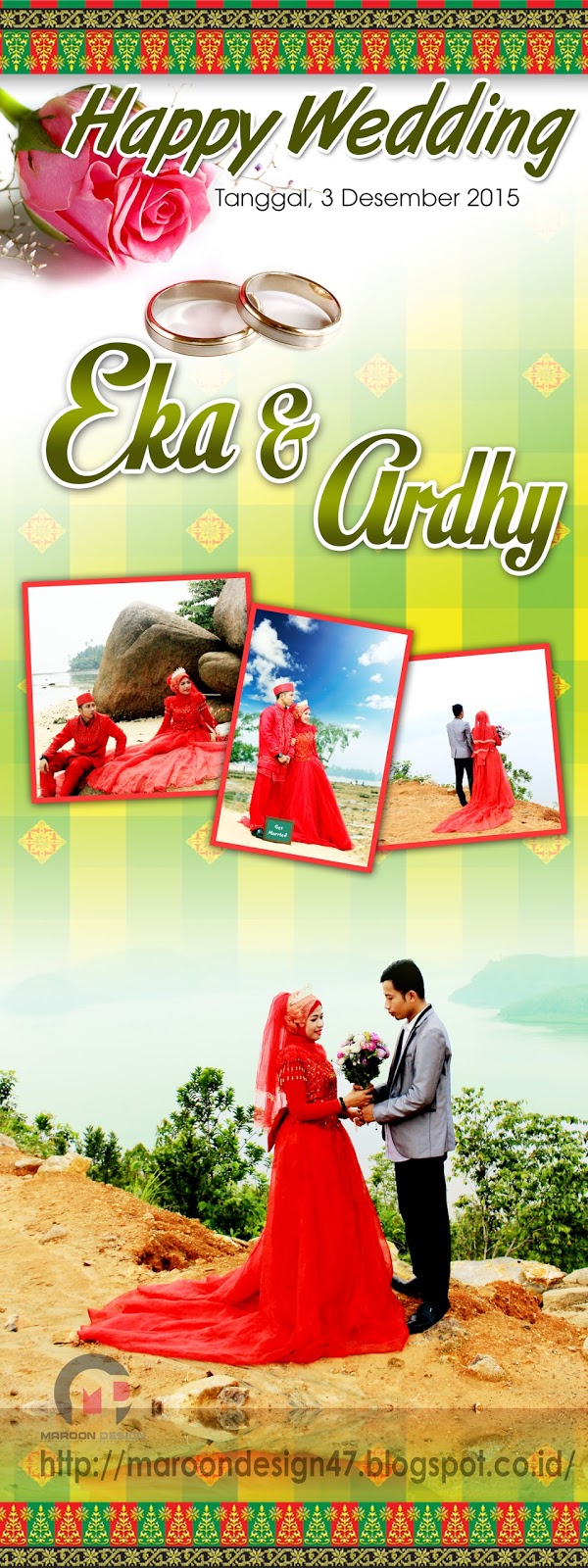 Desain X Banner Wedding Psd Maroon Design