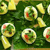 Stuffed Eggs on Banana Leaves