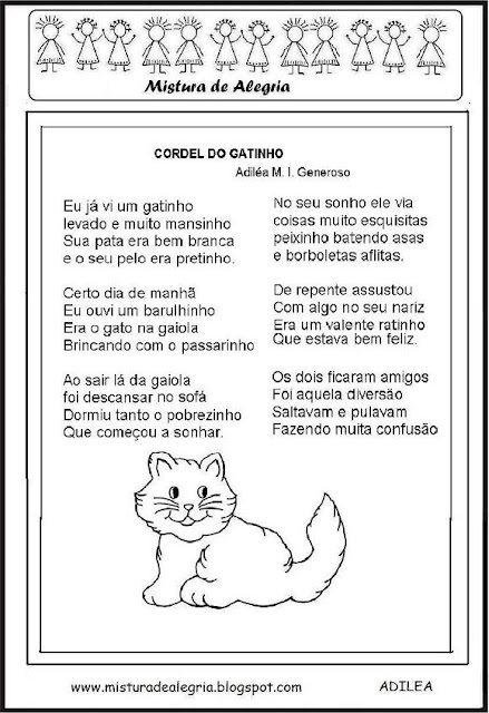 Cordel do gatinho alfabetização