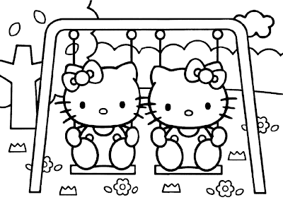  Kitty Coloring Sheets Print on Hello Kitty Play Swing Coloring Pages