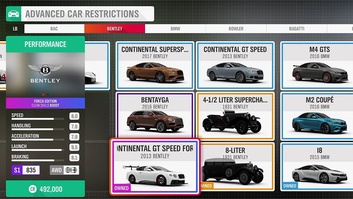 Use Forza Edition cars