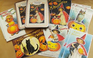 Halloween Paper Postcard Templates