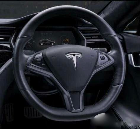 The steering wheel in the Tesla Model S P100D