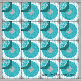 Aquawave Quilt by www.madebyChrissieD.com