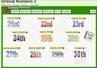 Resultado de imagen de ORDINAL NUMBERS3  GAME LEARNING CHOCO