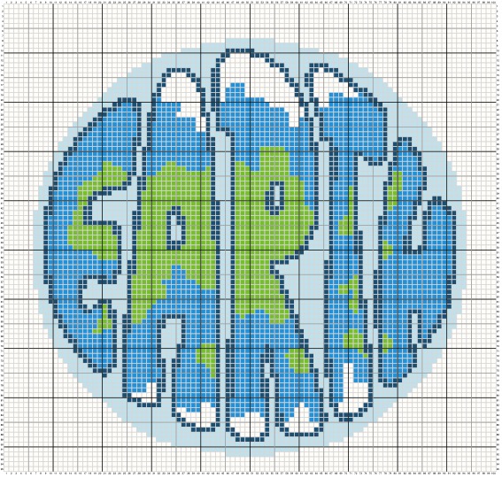 Earth Day free cross stitch pattern