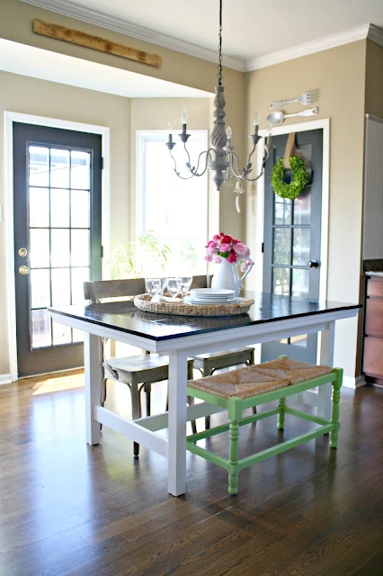 IKEA table turned farmhouse table