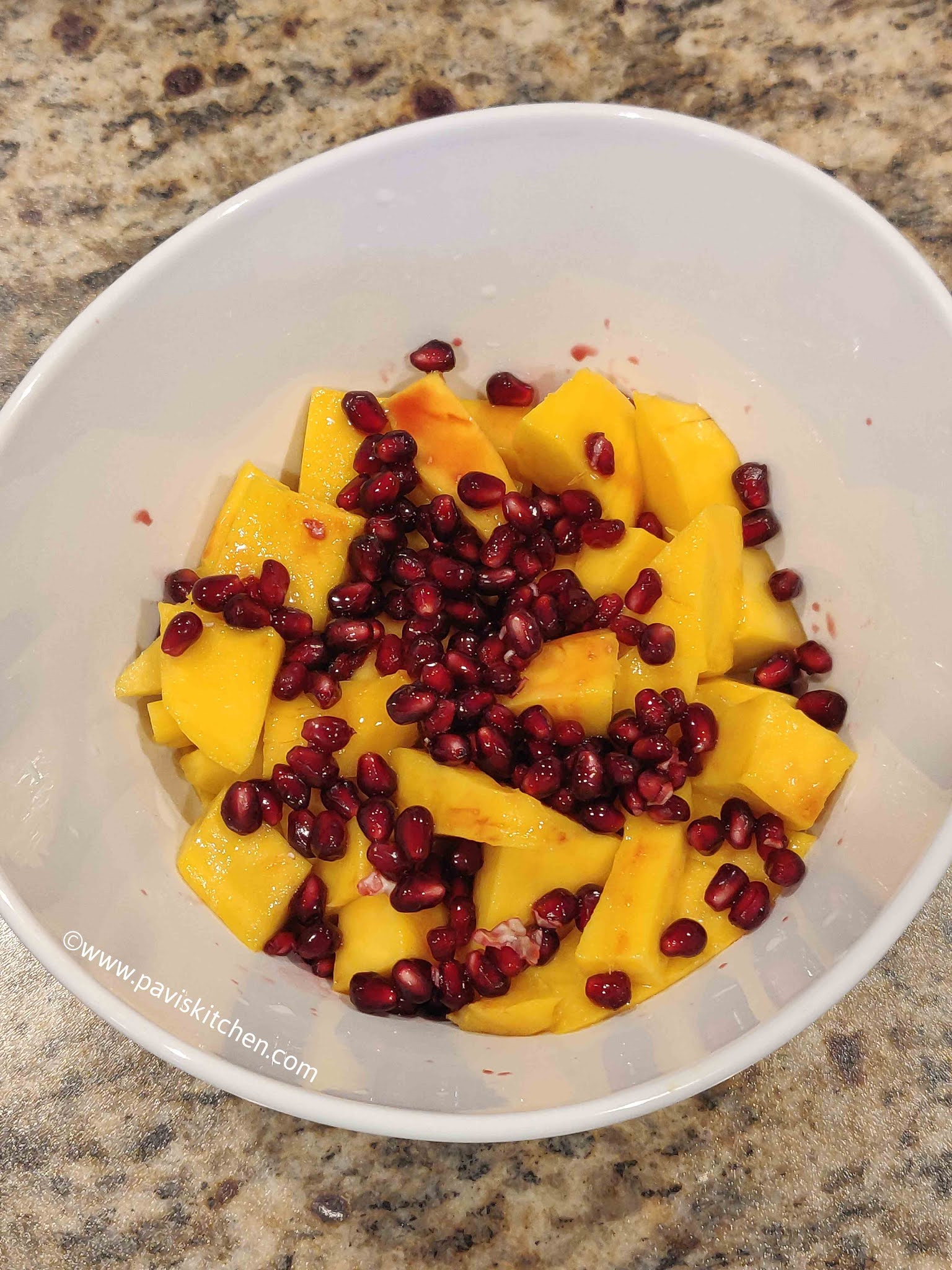 Mango salad recipe | Indian mango fruit salad | mango pecan salad | mango pomegranate fruit salad