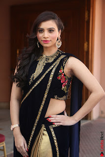 Priyanka Ramana in Beautiful Designer Black Saree At We Craft Elegance Expo Launch 048.JPG