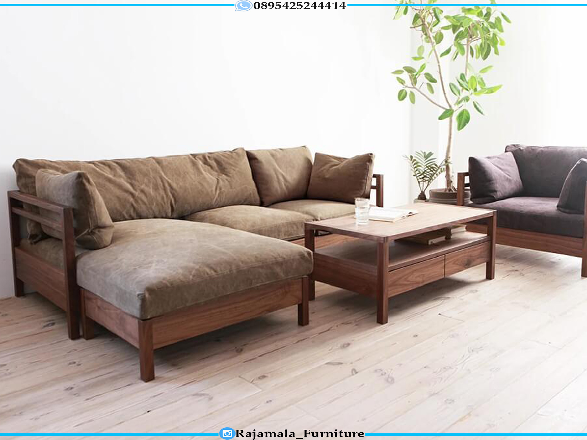 Sofa Tamu Minimalis Jati Perhutani Solid Wood RM-0791
