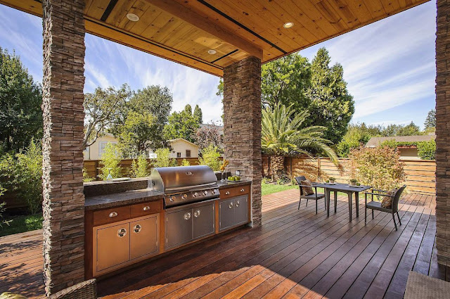 Outdoor kitchen in the Contemporary Style Home in Burlingame