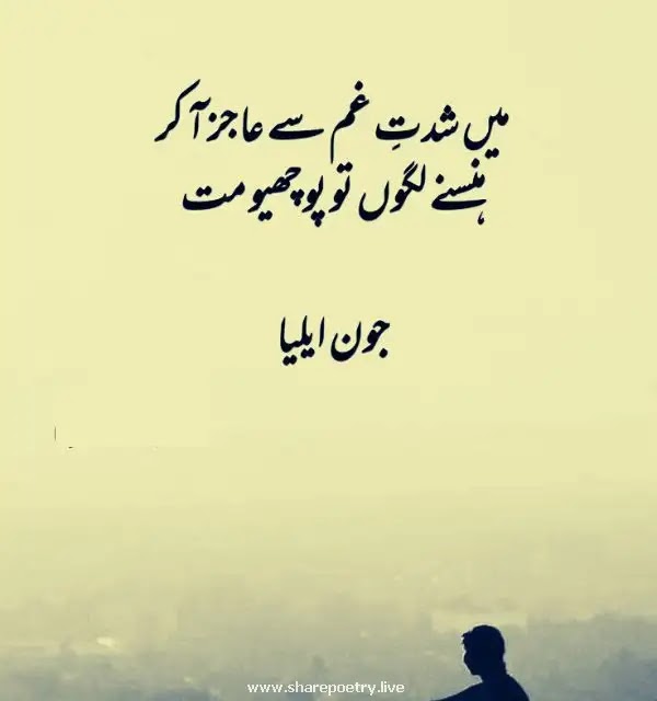 Sad Poetry 2 Lines - Main Shidat Gham Say - John Elia