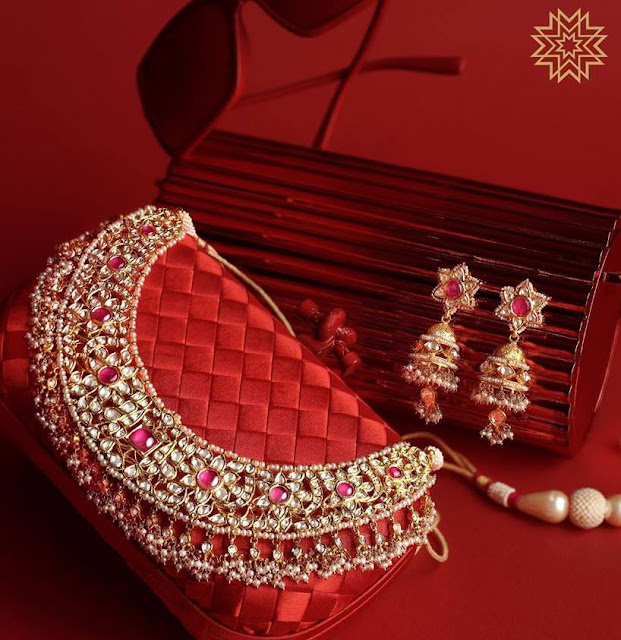 Kundan Bridal Chokers by Manubhai Jewellers