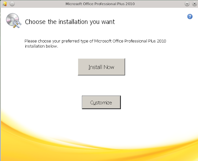 Costum Install Ms Office 2010 wine