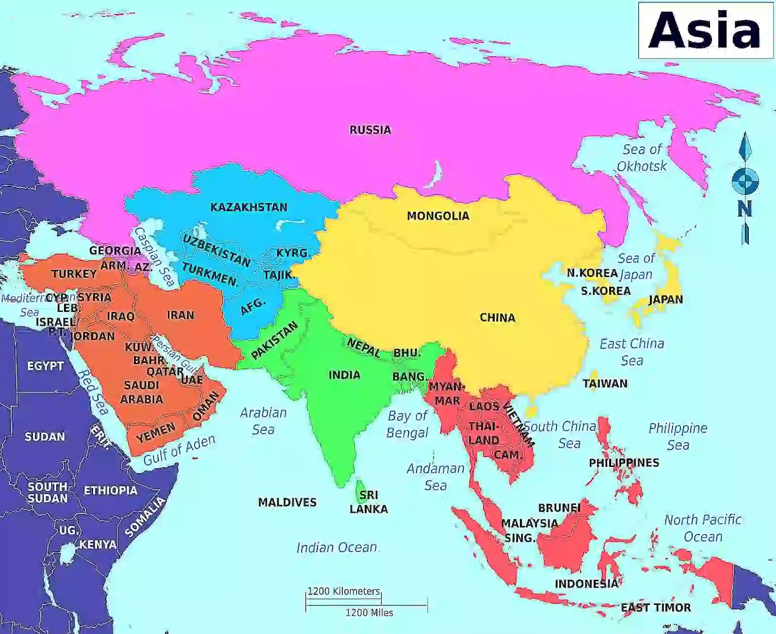 the Asia continent