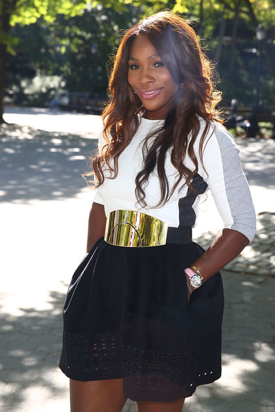 Serena Williams in Catherine Malandrino and Lanvin