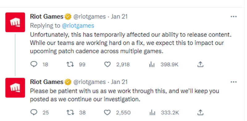 More statements from Riot