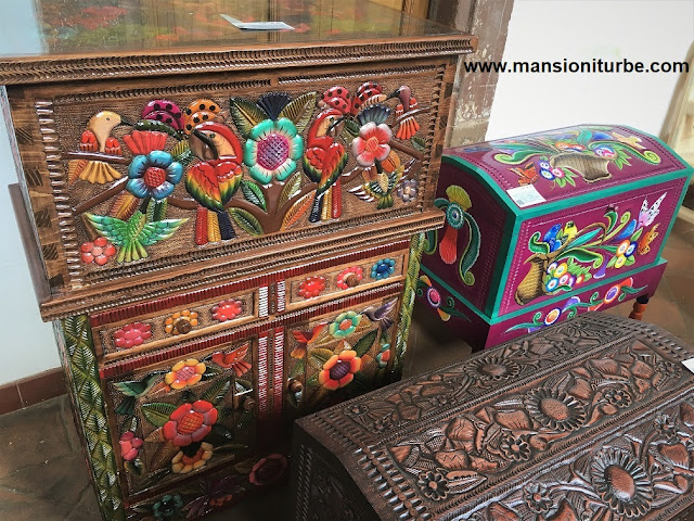 Mexican Carved Wood Furniture from Cuanajo, Michoacán